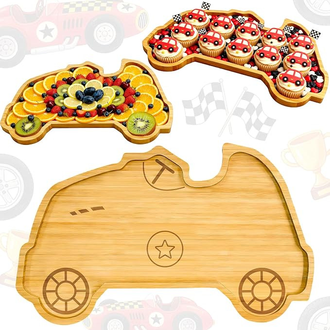 1Pcs Wooden Race Car Birthday Party Decorations for Boys Cartoon Car Charcuterie Board Fast One B... | Amazon (US)