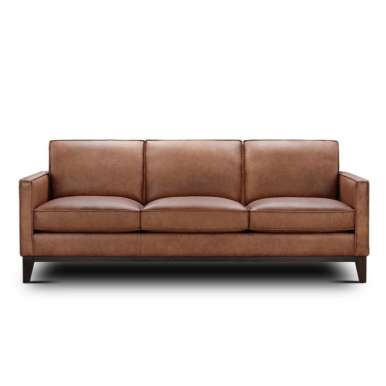 Danyale 86'' Genuine Leather Square Arm Sofa | Wayfair North America