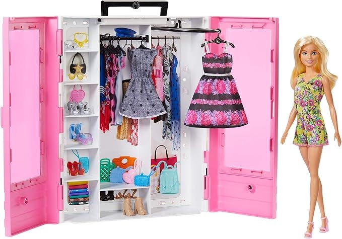 Barbie Fashionistas Ultimate Closet Portable Fashion Toy with Doll, Clothing, Accessories and Han... | Amazon (US)