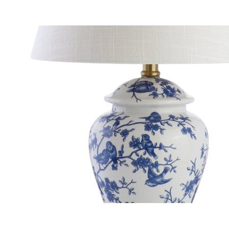 Penelope 22" Chinoiserie LED Table Lamp, Blue/White | Walmart (US)