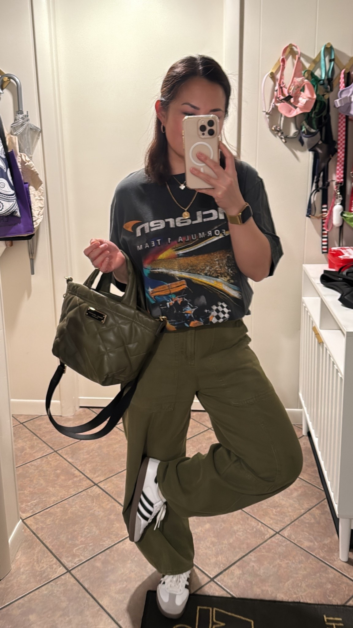 Casual fit to watch F1 movie! Wearing an older McLaren shirt but newer style still available at A&F! 

#LTKItBag #LTKFindsUnder100 #LTKShoeCrush