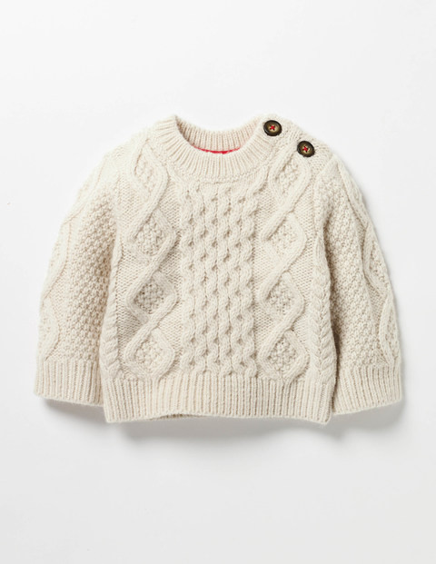 Cosy Cable Sweater (Ecru Marl) | Boden (US)