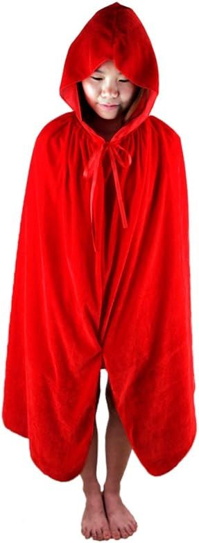 Christmas Halloween Costumes Cape for Kids,Velvet Hooded Cosplay Party Cloak | Amazon (US)