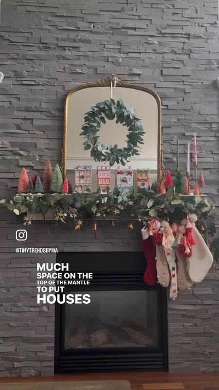 Holiday mantle reveal. Here’s what I used to create this mantle. Started with base garland that’s pine. Added in eucalyptus garland from Amazon, star garland and bells garland from Michael’s. And lastly dried out eucalyptus to fill in the gaps. I’ve linked everything I can below  

#LTKhome #LTKHoliday #LTKSeasonal