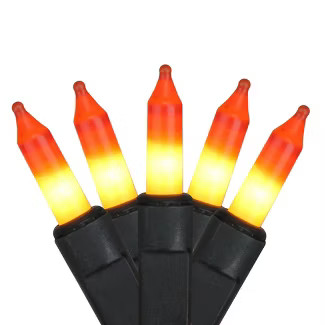 Northlight 50-Count Yellow and Orange Candy Corn Mini Halloween Light Set, Black Wire | Target