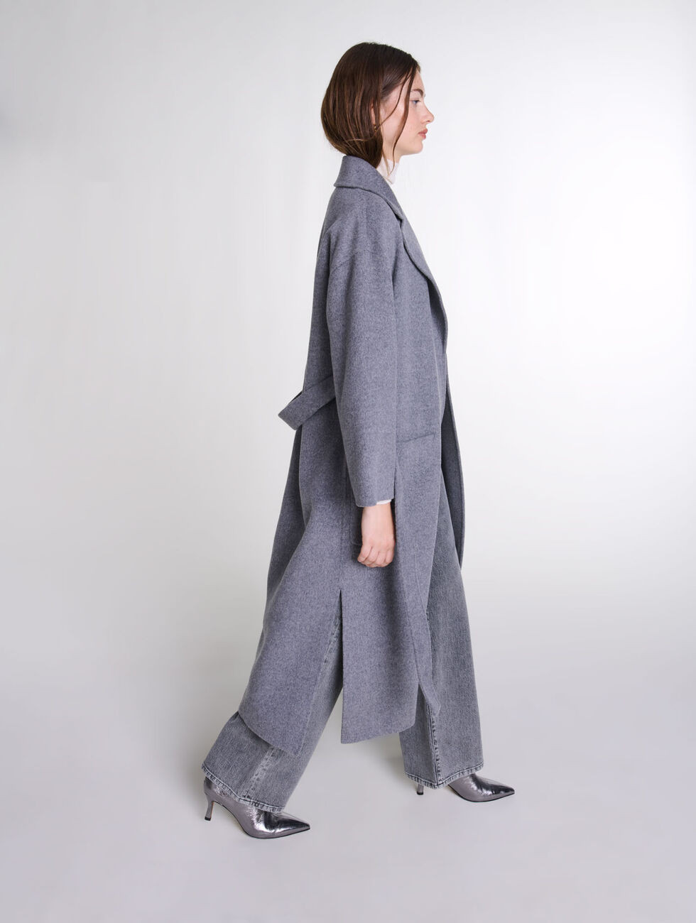 Manteau long double face ceinturé | Maje EU