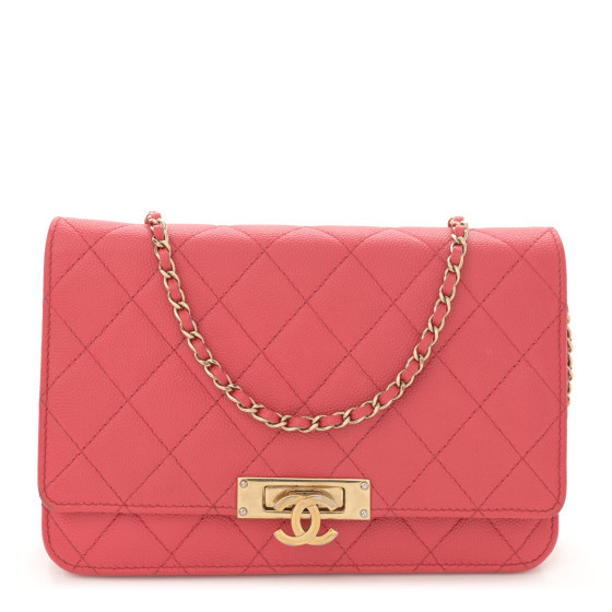 Caviar Quilted Golden Class Wallet On Chain WOC Pink | FASHIONPHILE (US)