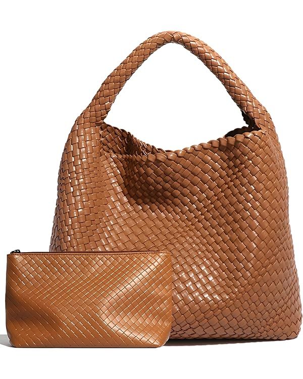 Woven Tote Bag for Women with Purse, Fashion Shoulder Hobo Underarm Bags, Large Woven Handmade Wo... | Amazon (US)