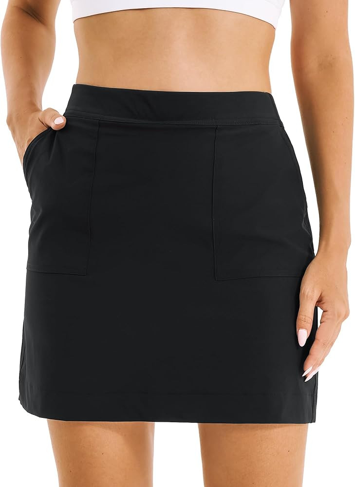 Stelle Women's Golf Skort 18" Athletic Casual Skirts with Cargo Pockets Stretch Elastic Waist for... | Amazon (US)