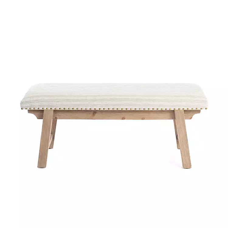Remi Stripe Upholstered Bench | Kirkland's Home