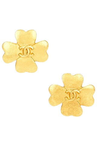Chanel 1995 Clover Clip-On Earrings | FWRD 