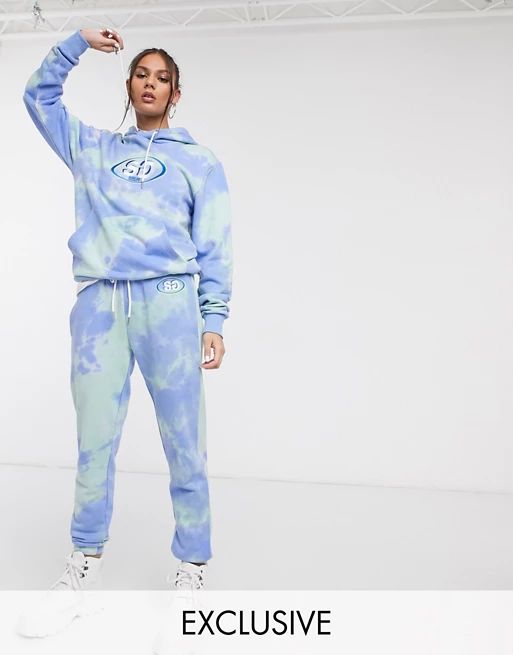 Sinead Gorey oversized joggers with logo in tie dye co-ord | ASOS (Global)