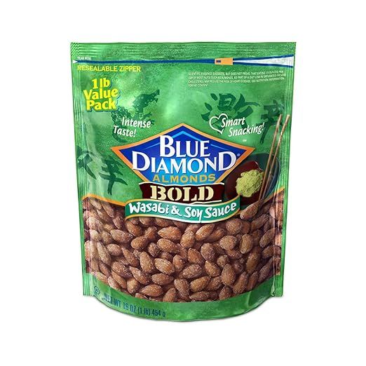 Blue Diamond Almonds, Bold Wasabi & Soy Sauce, 16 Ounce | Amazon (US)