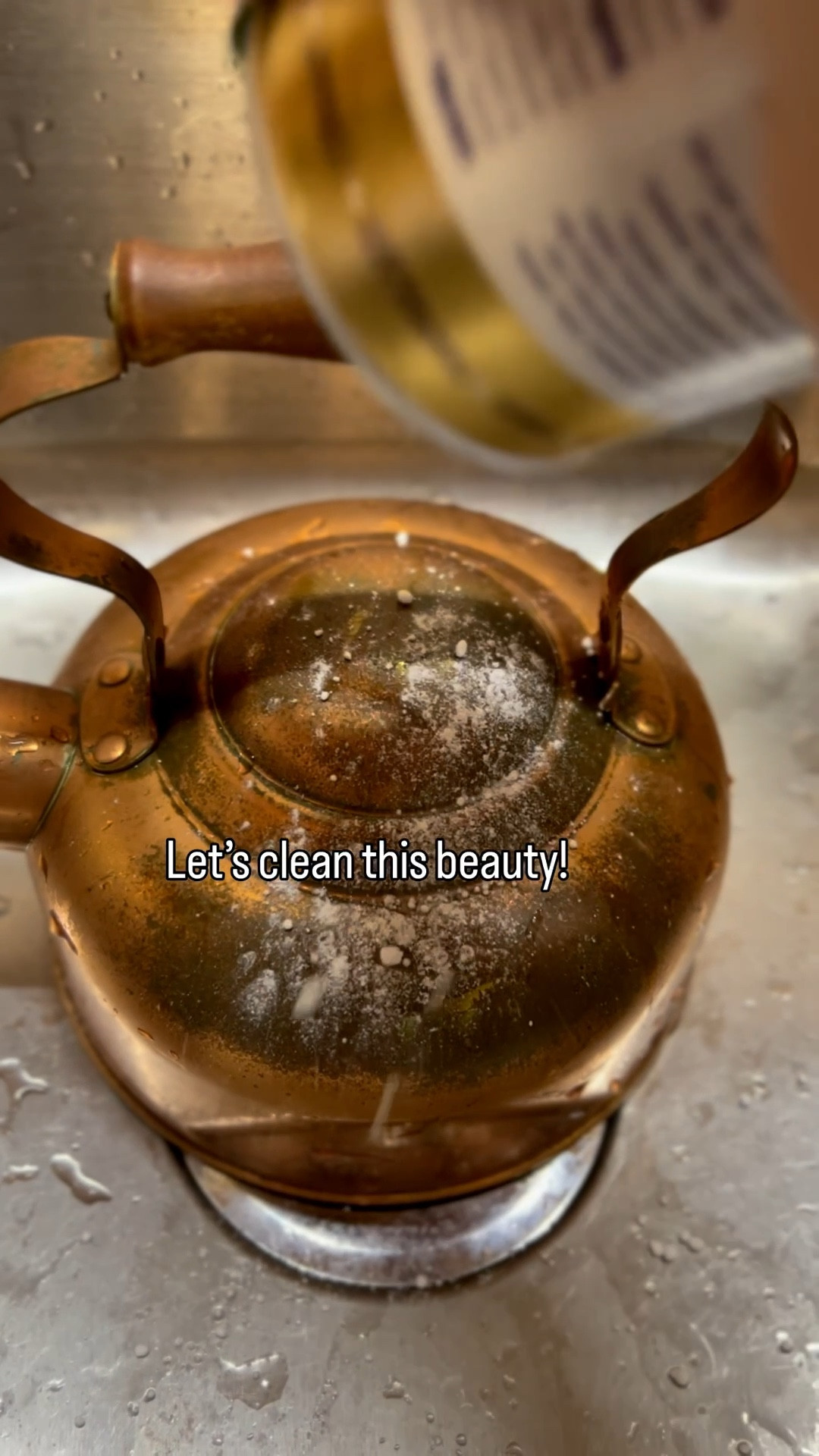 My First Time Cleaning Copper!

Here’s what I did and what I learned:

I found this gorgeous solid copper teapot at a thrift store for $10! It was made in Portugal, was very dirty and missing the whistle part. But for $10 I had to have it and try to salvage it!

I used Bar Keepers Friend, water and a brush to scrub it. I read online not to use brushes with rough bristles but when I tried a regular sponge it didn’t clean the copper well enough. So I gave in…

Also, I didn’t have gloves so I didn’t wear them but please do! This product is pretty strong and has chemicals so that was a mistake on my part and a lesson well learned.

I am pleasantly surprised at how well the copper cleaned up but I do think I scratched it with the brush I used (I’m not positive, the scratches could have been there already but they are quite visible). I read online there are products to fix scratches so I definitely will try that later this week. I also will try to find a replacement whistle to make this teapot complete. But I am very happy with how it is looking as of right now!

#styleofliiving #homedecor #diy #thriftstorefind #copper #vintage #copperteapot

#LTKstorytime #LTKHome #LTKvlog