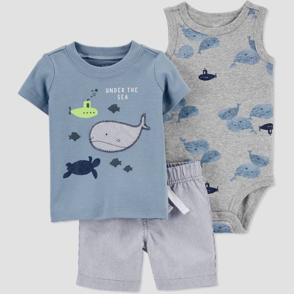 Baby Boys' Whale Top & Bottom Set - Just One You® made by carter's Blue | Target
