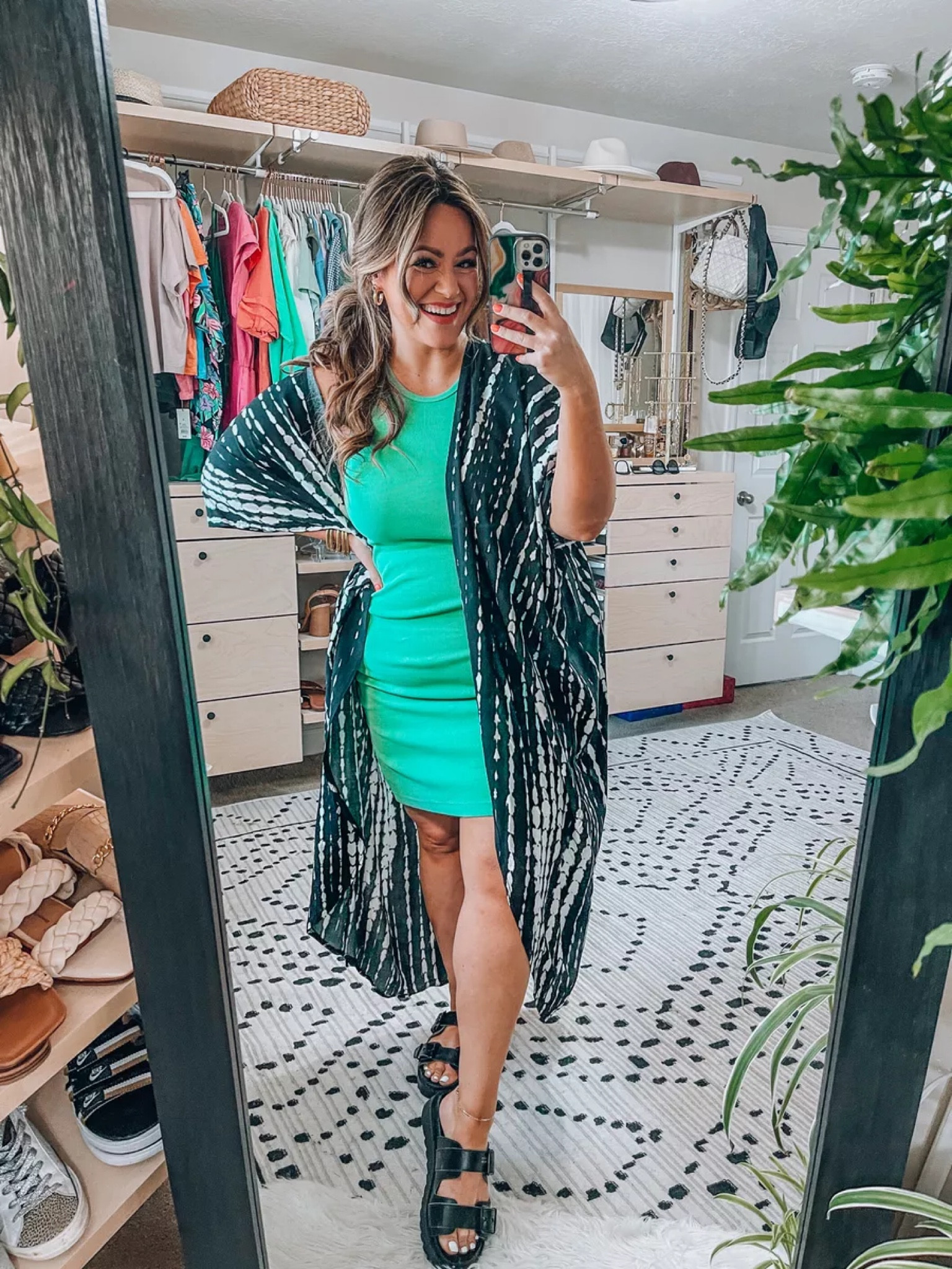 Spring or summer casual outfit Amazon kimono cover up Green dress xl Walmart sandals so comfy tts These amazon shape shorts are so comfy for all day wear, smoothing and don’t roll. Size (xl-xxl) Strapless bra tts 38dd

#LTKunder50 #LTKcurves #LTKSeasonal