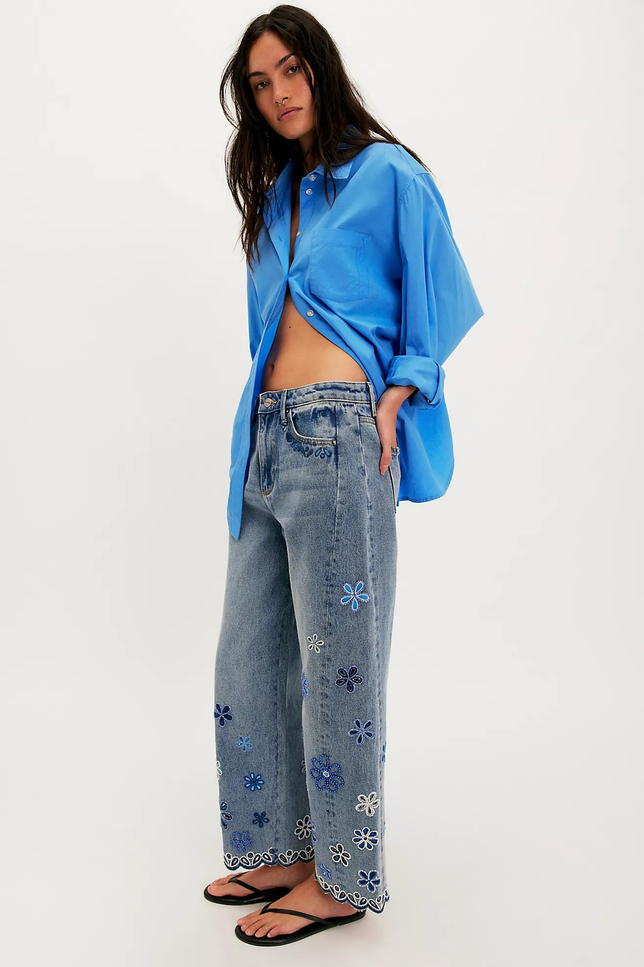 Driftwood Elaine Beaded Jeans | Free People (Global - UK&FR Excluded)