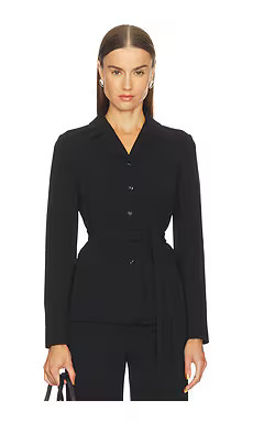 Theory Tie Waist Jacket in Black from Revolve.com | Revolve Clothing (Global)
