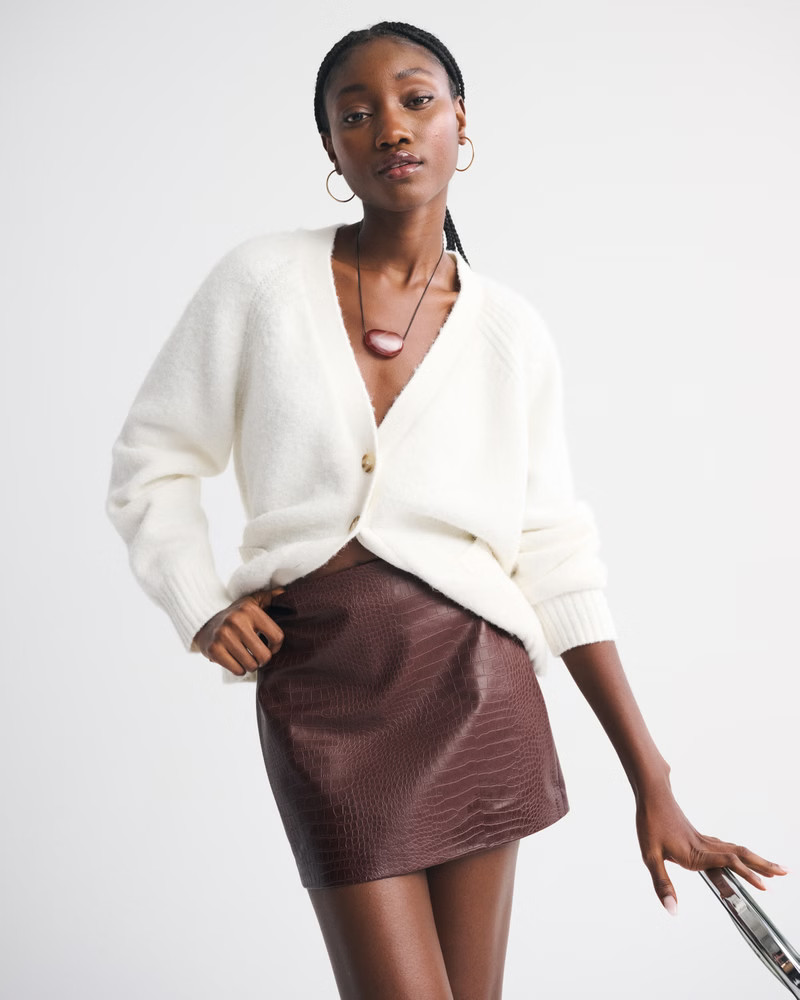 Women's The A&F Scarlett Vegan Leather Mini Skort | Women's Bottoms | Abercrombie.com | Abercrombie & Fitch (US)