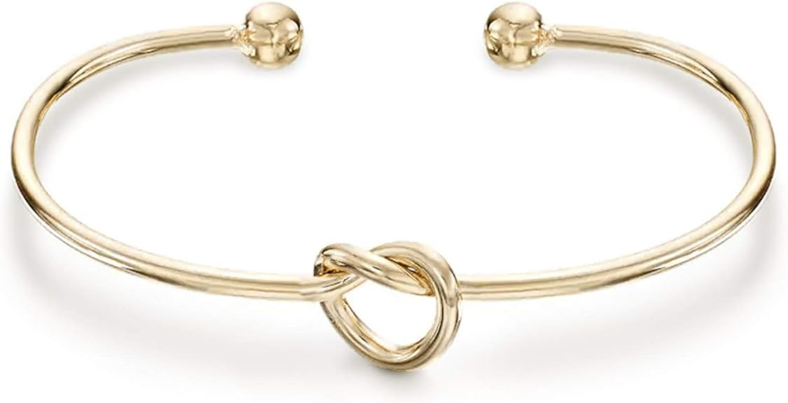 PAVOI 14K Gold Plated Forever Love Knot Infinity Bangle Bracelets for Women | Adjustable Gold Ban... | Amazon (US)