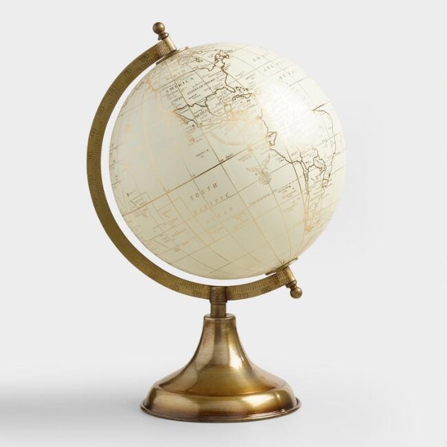 White Globe With Gold Stand | World Market