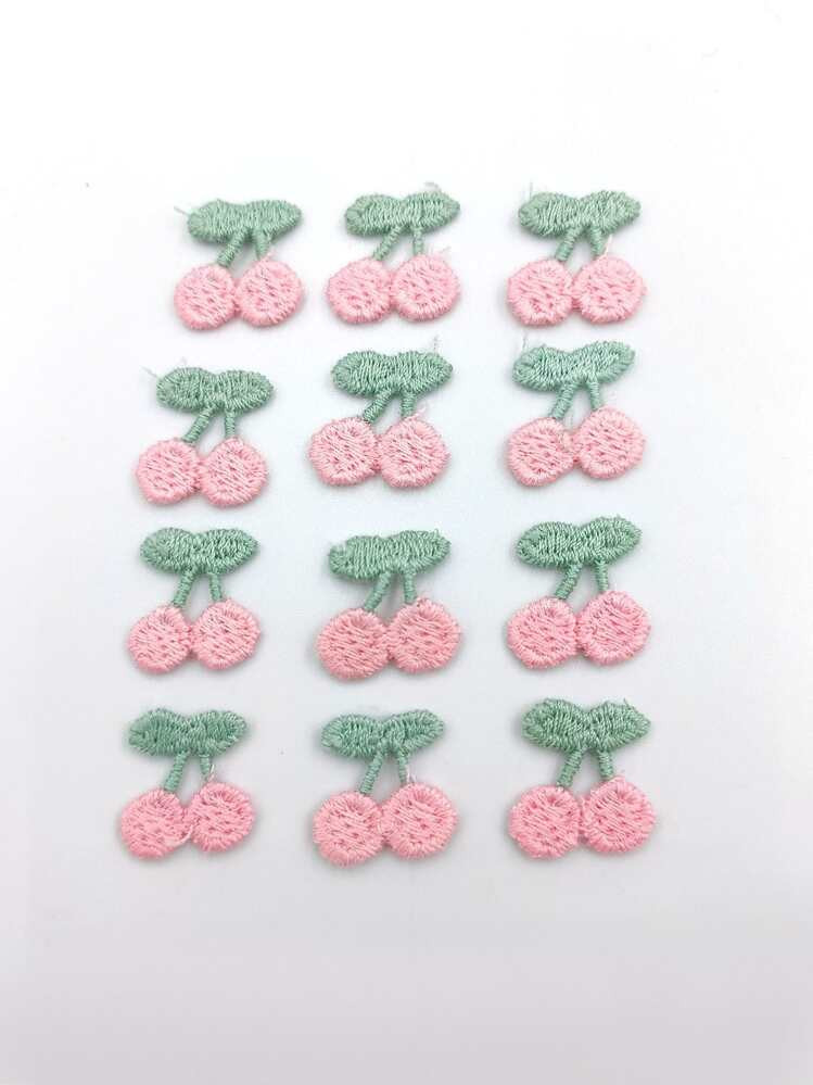 12pcs Clothing Decorative Hand-sewn Cherry Patches For DIY | SHEIN