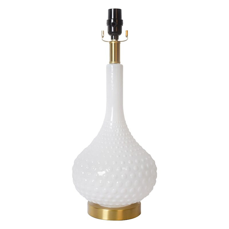Grace Mitchell White Swiss Dot Glass Table Lamp, 20" | At Home