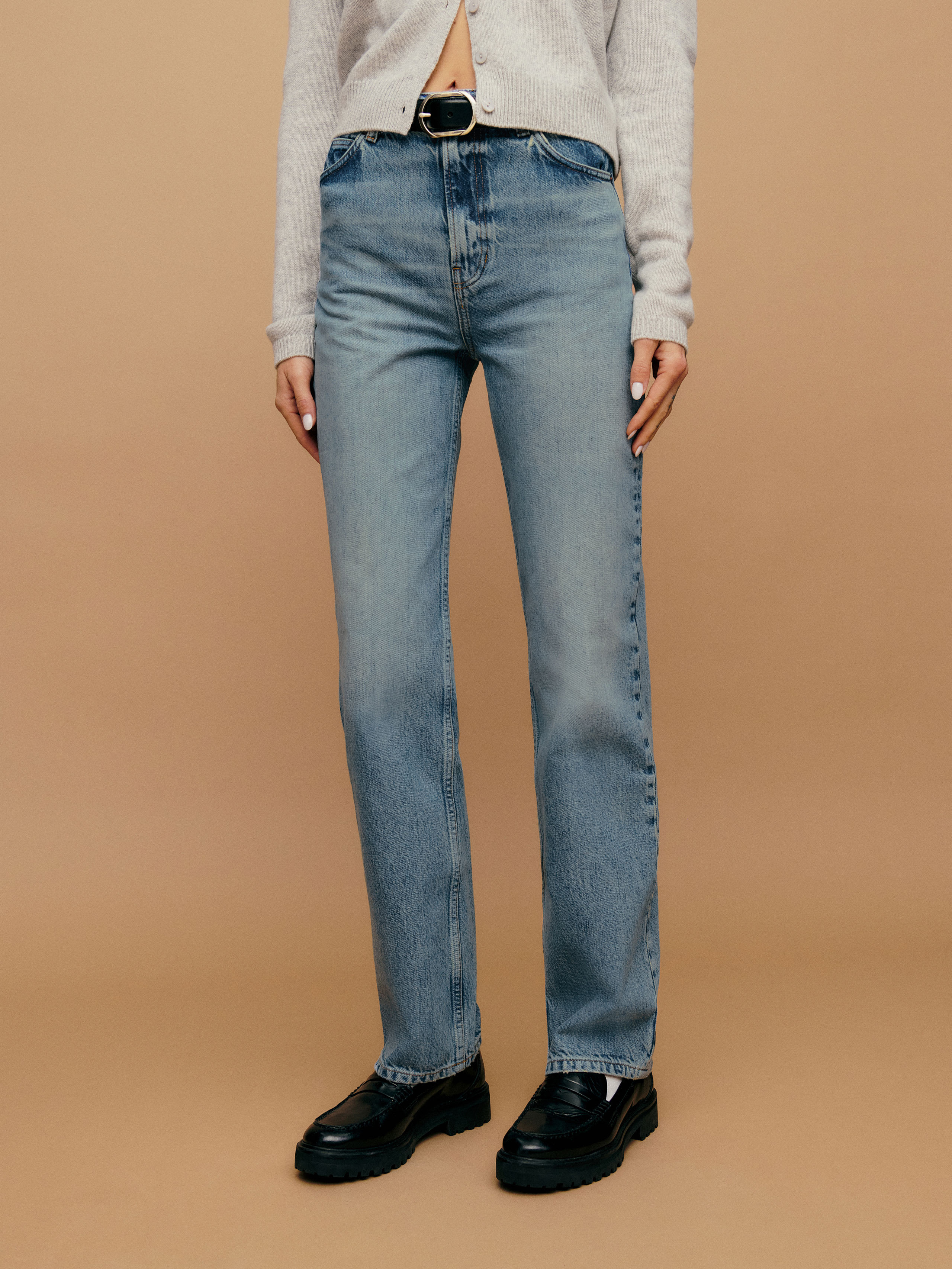Abby High Rise Straight Jeans | Reformation (Global)