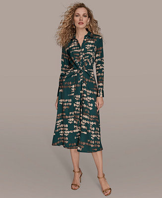 Donna Karan New York Women's Satin A-Line Midi Dress - Macy's | Macy's