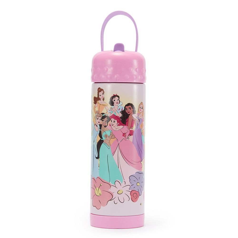 Disney Princess 16 oz. Stainless Steel Water Bottle with Built-In Straw | Disney Store