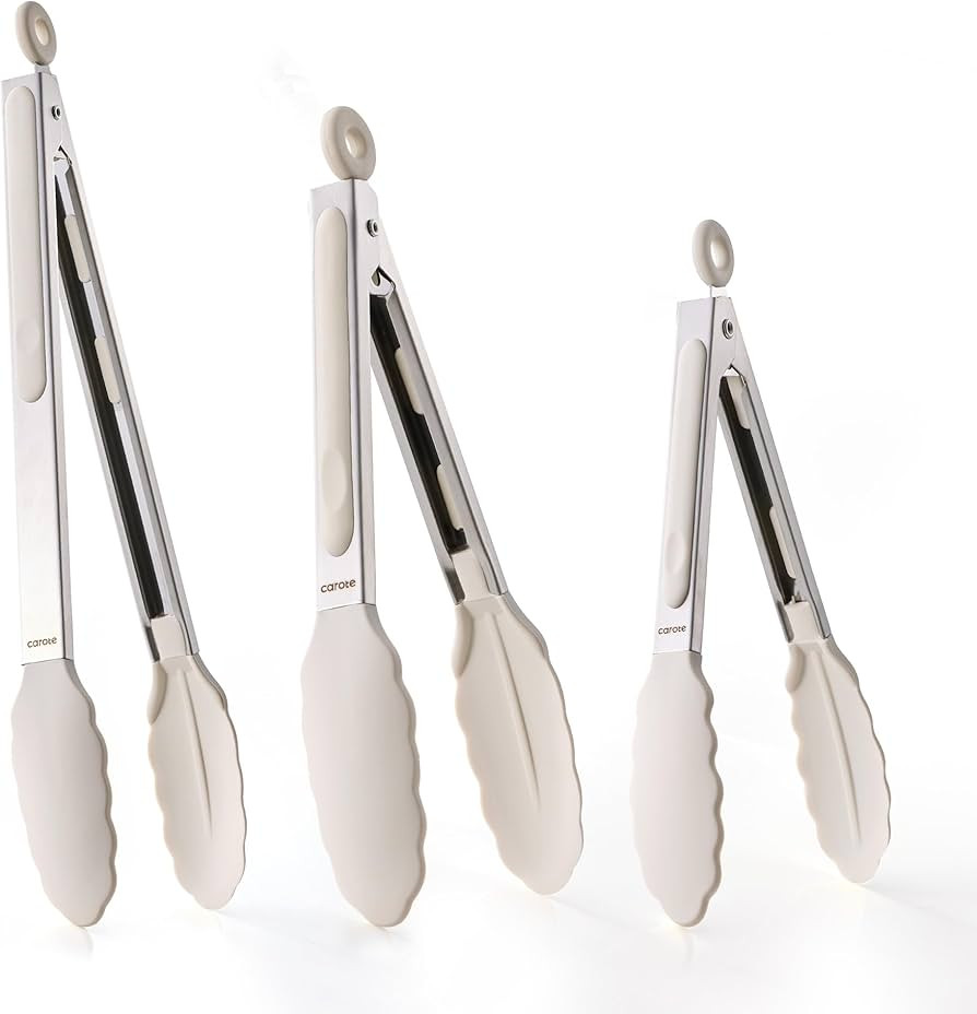 CAROTE Tongs for Cooking Heat Resistant Stainless Steel Kitchen Tongs with Non Scratch Silicone T... | Amazon (US)