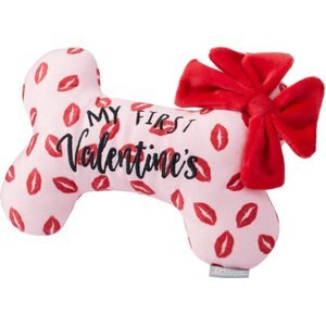 FRISCO Valentine My First Valentine's Bone Reversible Plush Squeaky Dog Toy, Medium/Large - Chewy... | Chewy.com