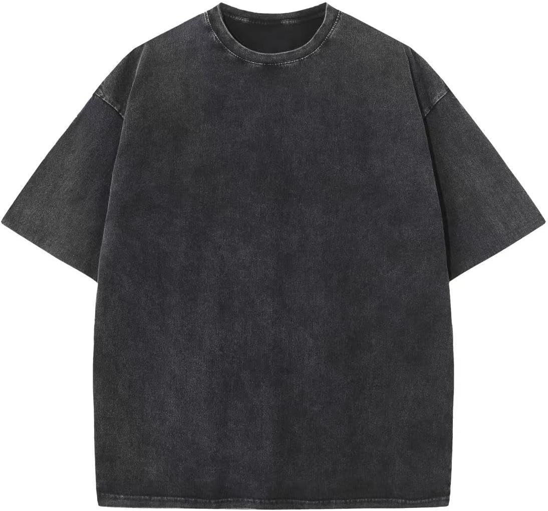 Men's Oversized Cotton T-Shirts Loose Fit Vintage Washed Tee Unisex Short Sleeve Casual Shirts Tops | Amazon (US)