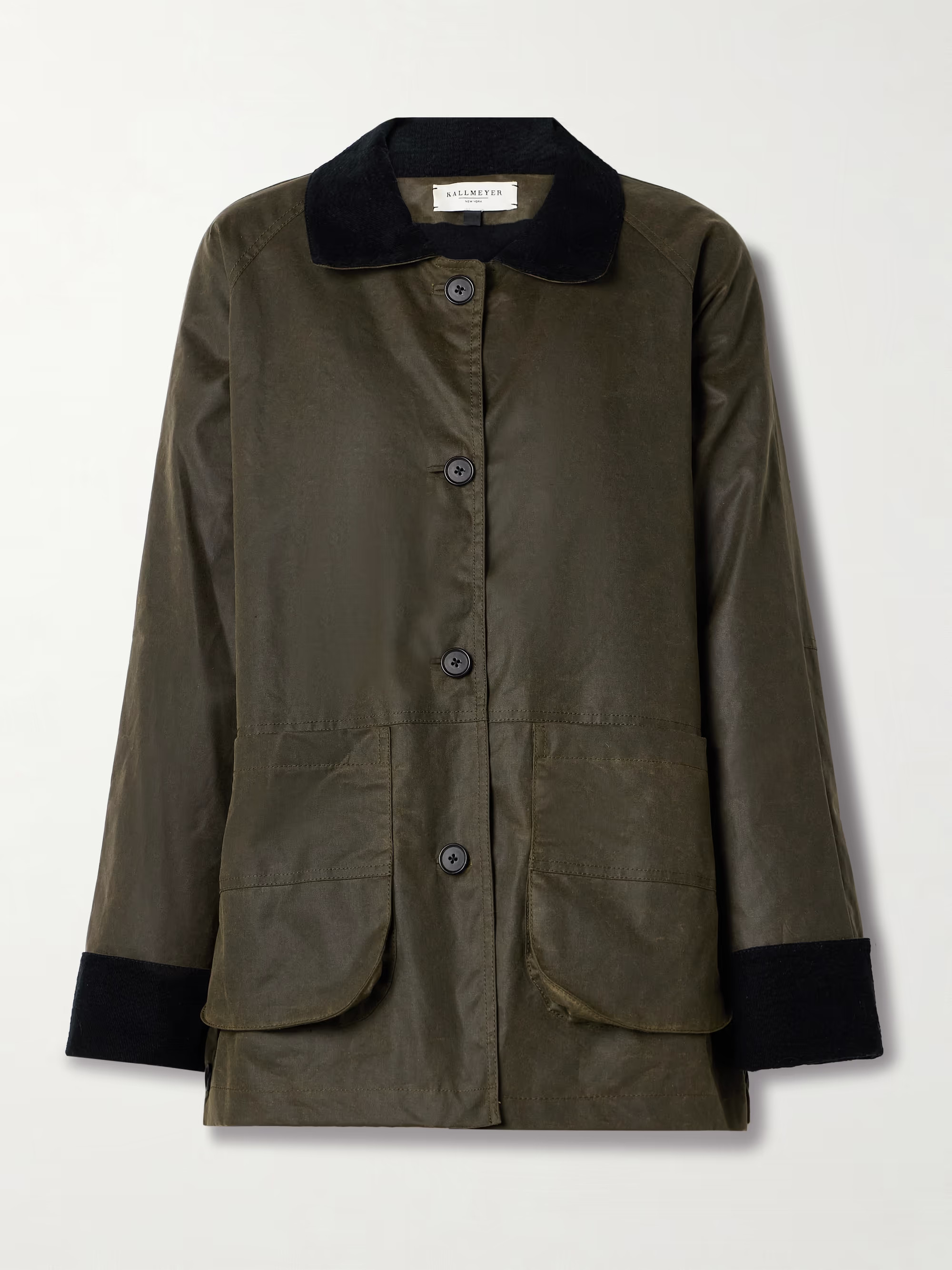 Lottie corduroy-trimmed waxed-cotton jacket | NET-A-PORTER (UK & EU)
