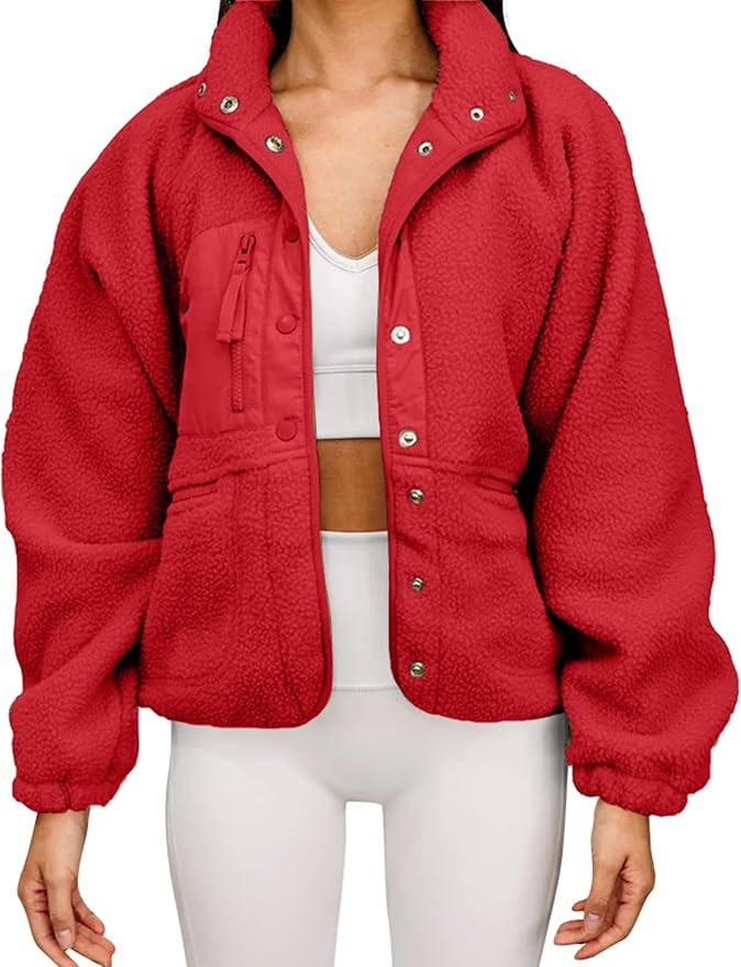 Aoang Womens Winter Coats Casual Lapel Long Sleeve Fleece Faux Fur Jacket | Amazon (US)