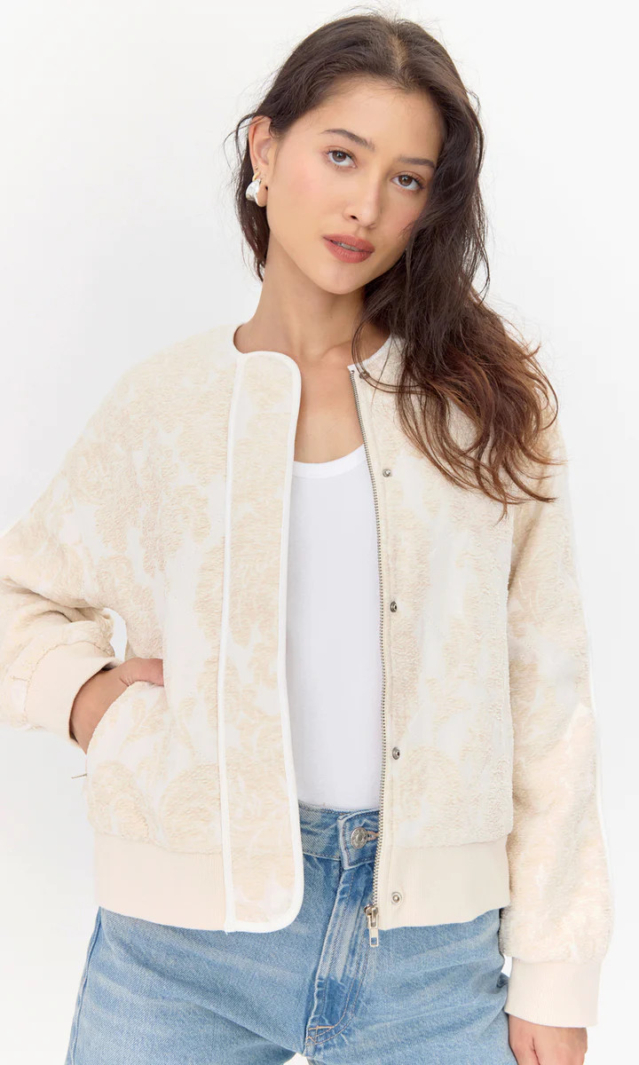 Micah Embroidered Quilted Bomber Jacket | Greylin Collection | Women's Luxury Fashion Clothing 