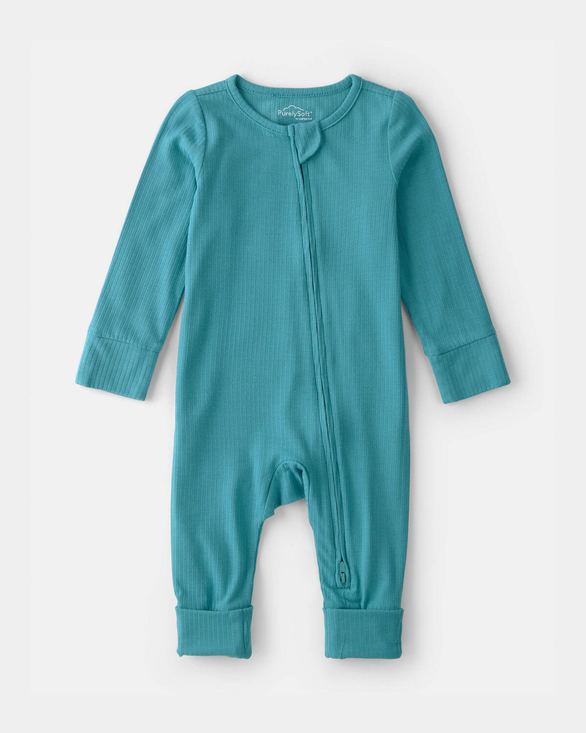 Baby PurelySoft 2-Way Zip Snug Fit Sleep & Play Pajamas - Blue | Carter's Inc