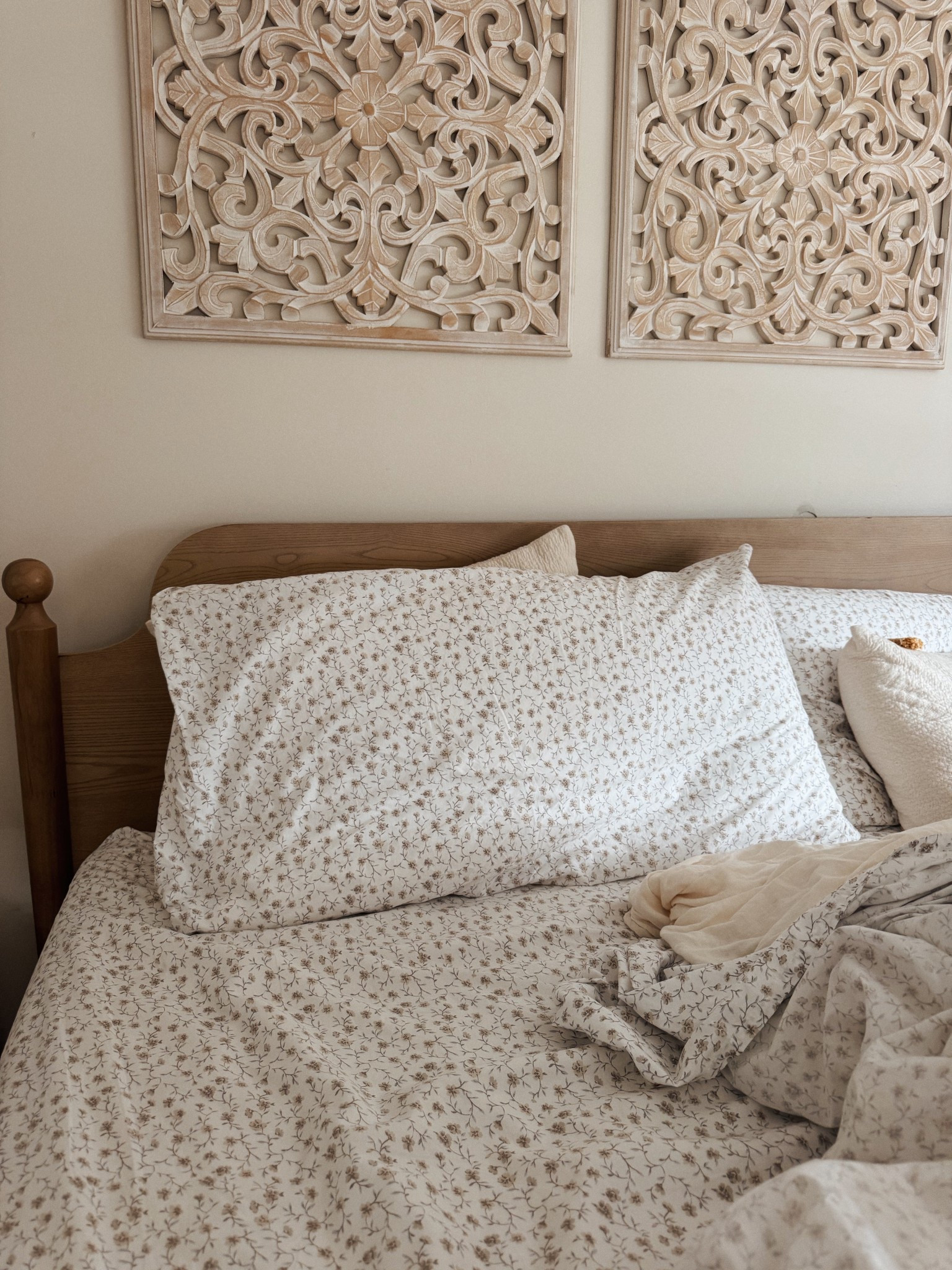 New sheets i've been loving!!! Classic Organic Percale Floral Sheet Set