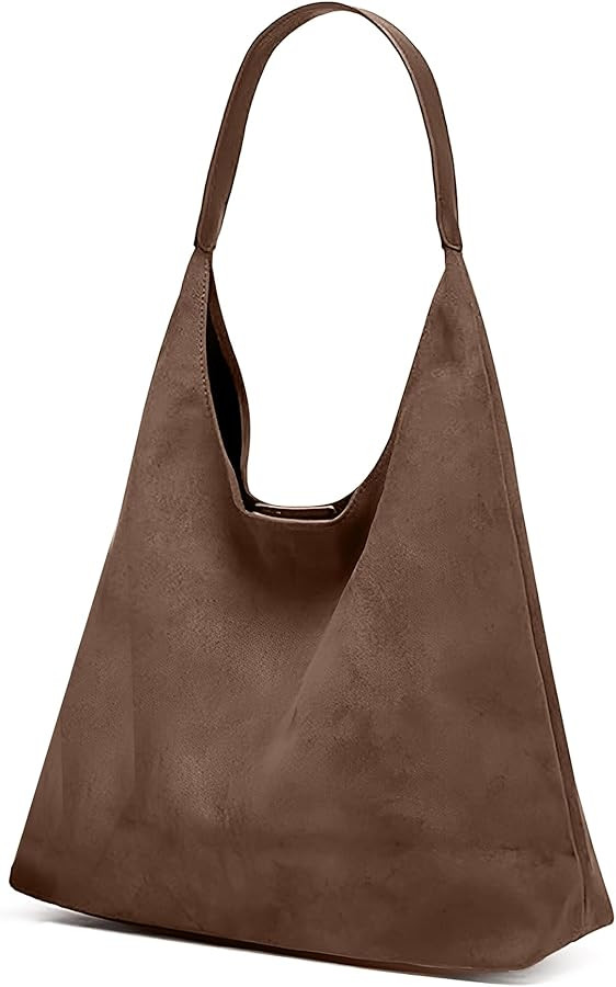 Suede Hobo Tote Bag for Women – Stylish Slouchy Handbag, Leather Work Bag, Women’s Handbags, ... | Amazon (US)