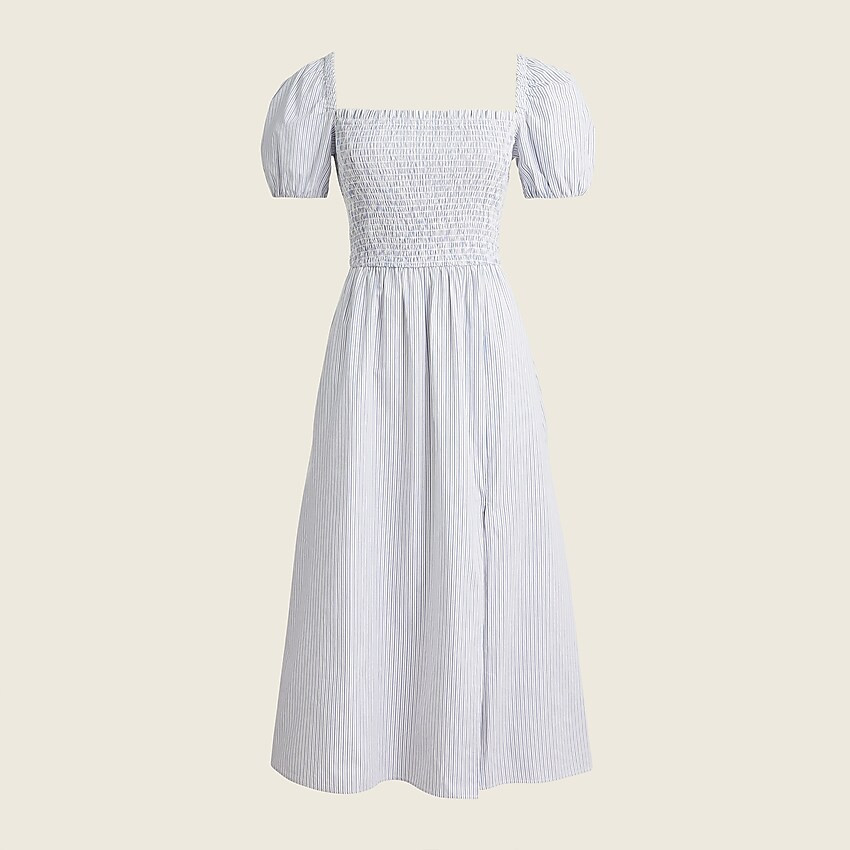 Short-sleeve smocked dress in stripe | J. Crew US