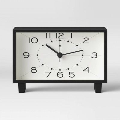 6&#34; Rectangle Mantel Clock Black - Threshold&#8482; | Target