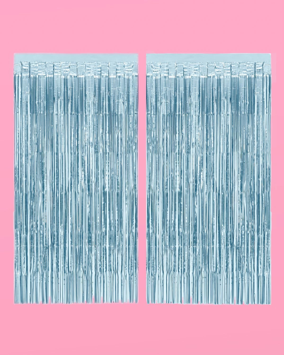 xo, Fetti Party Decorations Matte Blue Fringe Foil Curtain - Set of 2 | Bachelorette Bridal Showe... | Amazon (US)