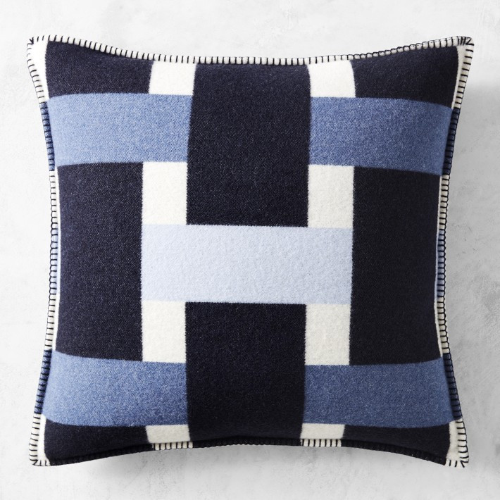 Lesina Merino Wool Pillow Cover, Navy | Williams-Sonoma