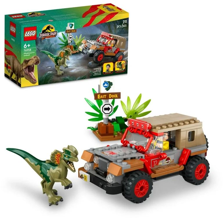 LEGO Jurassic Park Dilophosaurus Ambush Buildable Toy Set for Jurassic Park 30th Anniversary, Din... | Walmart (US)