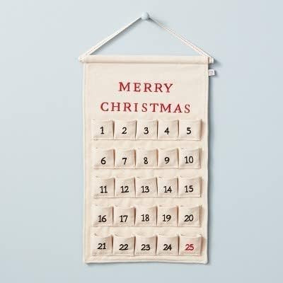 Hearth & Hand with Magnolia Embroidered Pocket Canvas Advent Calendar - with Magnolia, brown | Amazon (US)