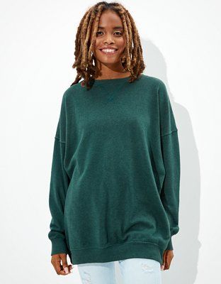 AE Forever Tunic Crew Neck Sweatshirt | American Eagle Outfitters (US & CA)