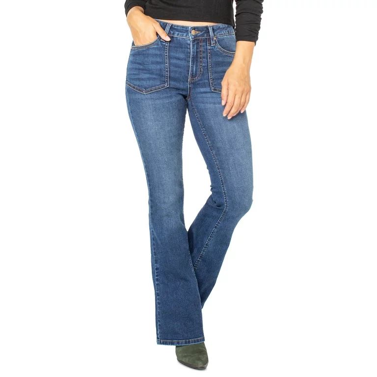 Celebrity Pink Women's Mid Rise Flare Jeans, Sizes 1-21 | Walmart (US)