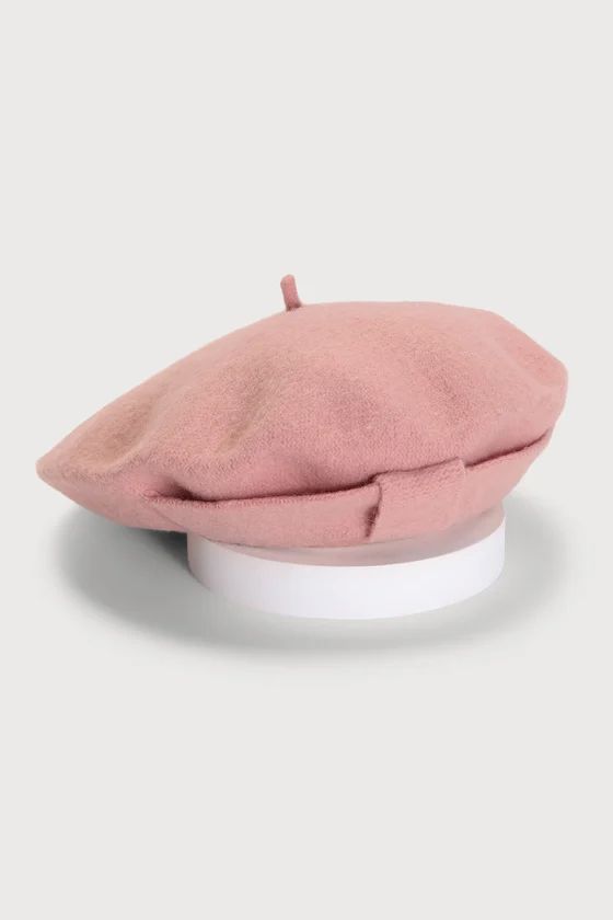 Carrie Blush Wool Bow Beret | Lulus (US)
