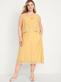 A-Line Eyelet Midi Skirt | Old Navy (US)