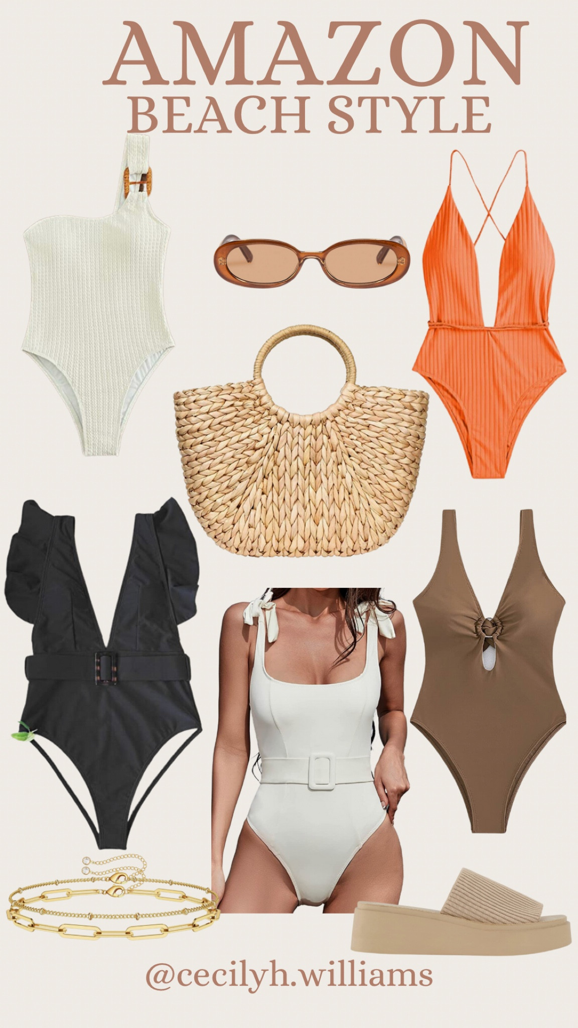 Summer beach favs 

Amazon 
Amazon Swim 
Amazon Fashion 
Rattan Bag 
Beach bag 
Le specs 
Sunglasses 
Oval sunglasses 
Sandals
Beach sandals 
Slides 
Platform slides 
Swim 
Swimsuit 
One piece 
Beach bag 
Gold Bracelet 
Summer Finds 
Beach Fashion 

#LTKunder50 #LTKstyletip #LTKswim